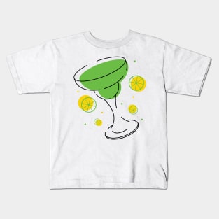 Margarita Lime Line Art Kids T-Shirt